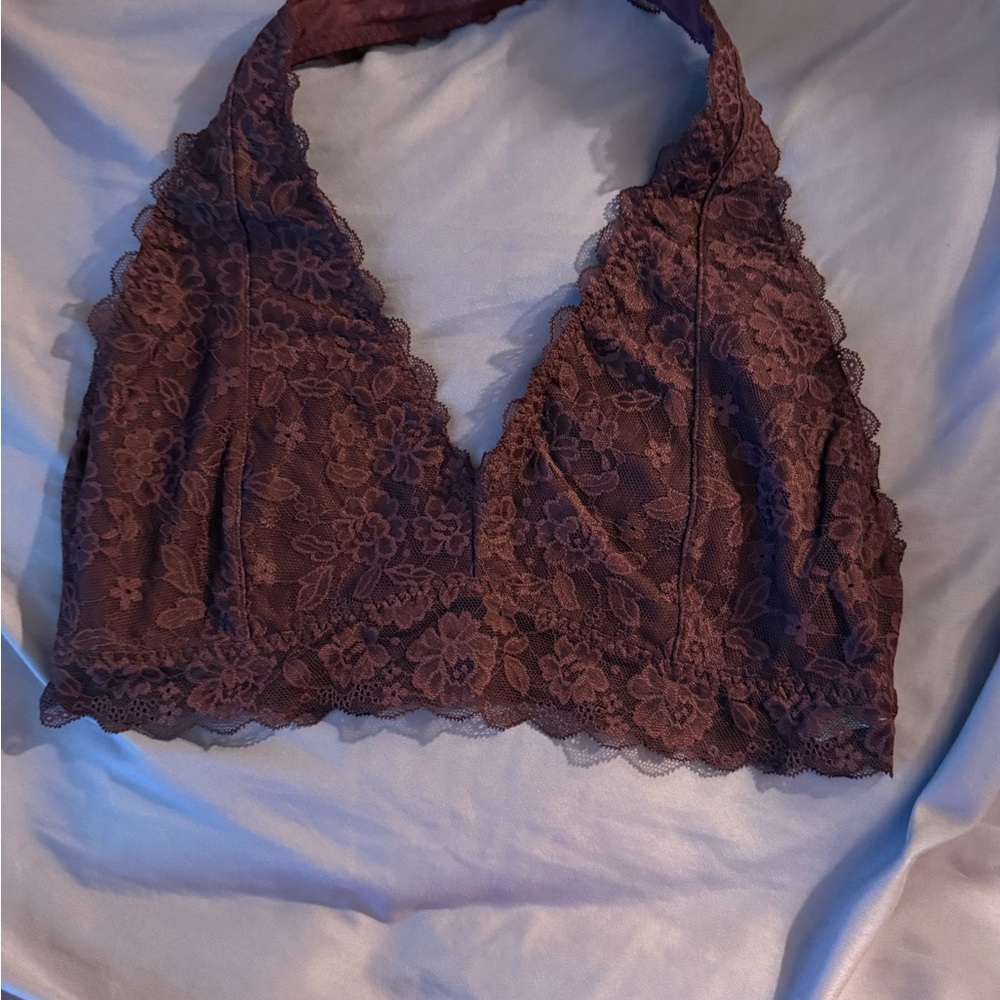 Gilly Hicks Purple Lace Halter Bralette